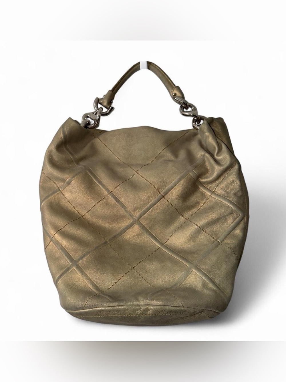 Salvatore Ferragamo handbag stitched leather Authentic used T9926